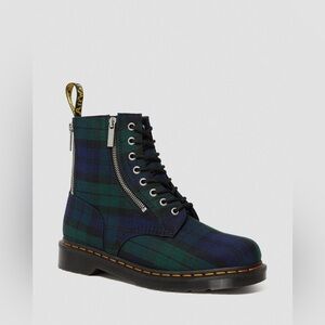 NEW Dr Martens 1460 ZIP TARTAN LACE UP BOOTS Size 3